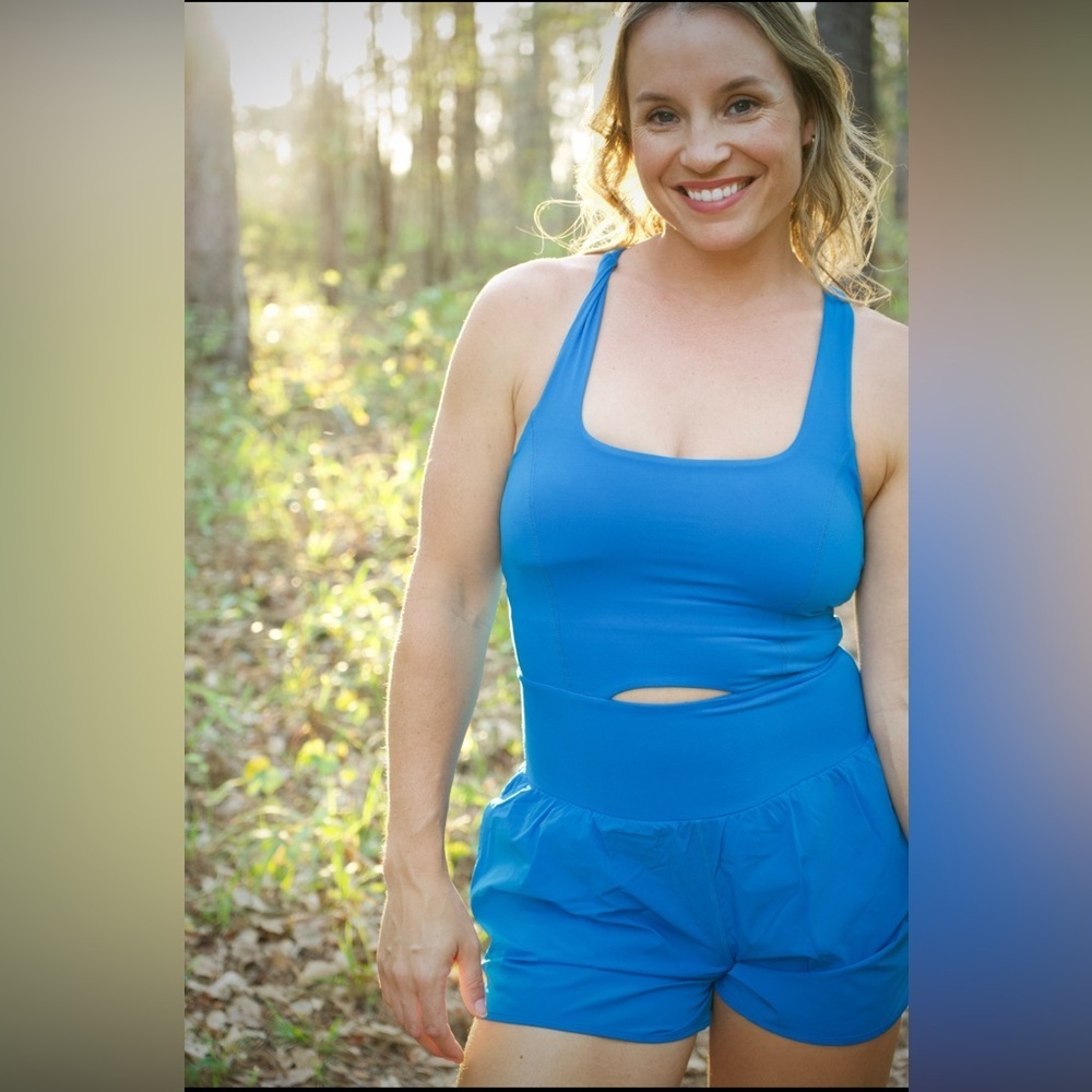 Recycled Butter Nylon Runsie Sonic Blue Small Medium or Large FP Inspired